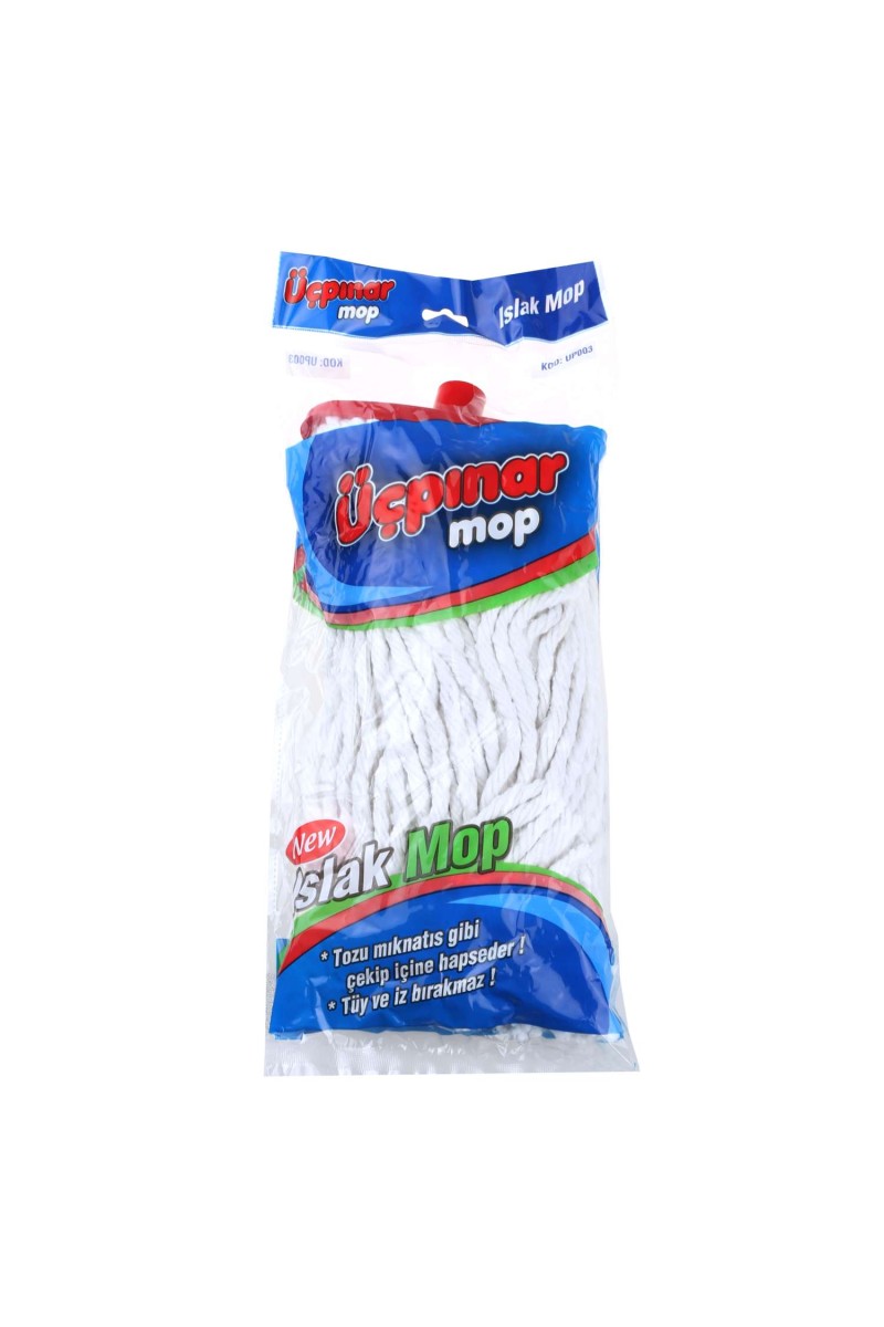 Paspas Üçpınar Beyaz İpli Islak Mop Geniş
