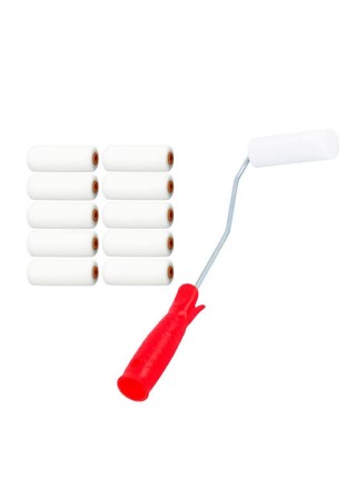 Sünger Parmak Rulo Boya Rulosu + 10 Adet Yedek Ağız 10 Cm