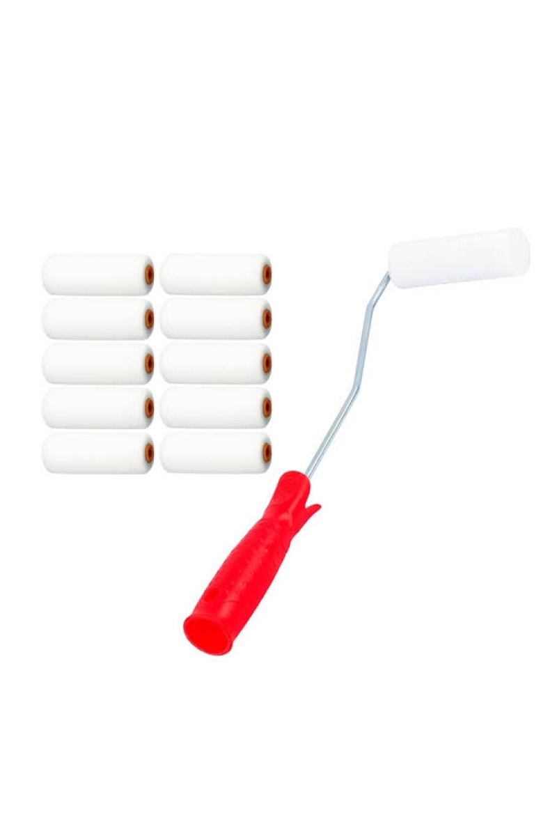 Sünger Parmak Rulo Boya Rulosu + 10 Adet Yedek Ağız 10 Cm