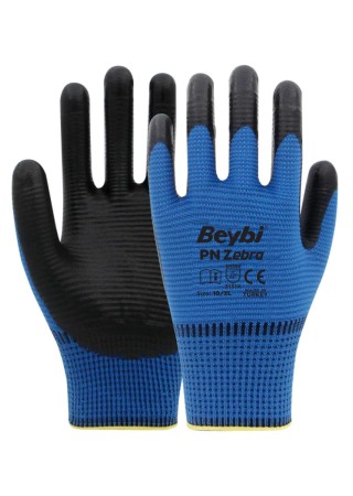 Beybi Zebra Kırmızı Nitril İş Eldiveni no 9