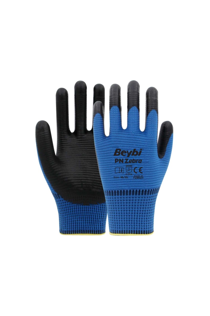 Beybi Zebra Kırmızı Nitril İş Eldiveni no 9