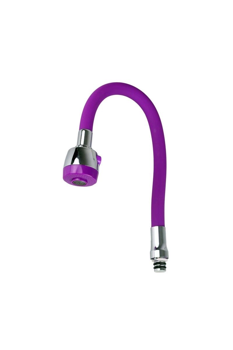 Xolo Mavi Kubar Oynar Başlıklı Spiral Üzeri Silikon Renkli Esnek Eviye Musluk Başlığı