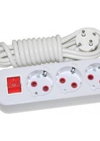 Önder 3'lü Ara Kablo Anahtarlı Topraklı Grup Priz 5M