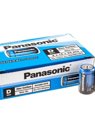 Panasonic R20BE/2PS Manganez Büyük D Boy 24’lü Pil