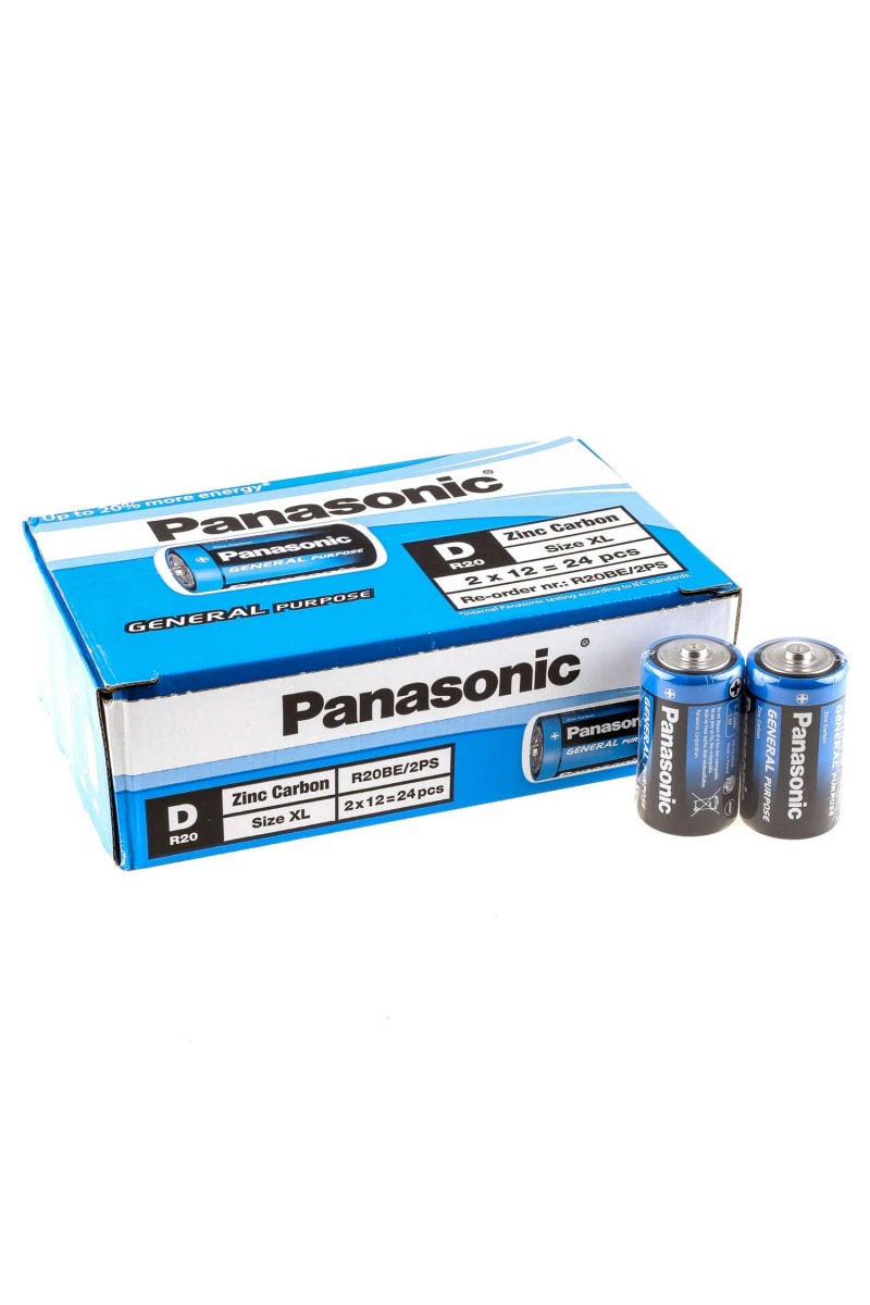 Panasonic R20BE/2PS Manganez Büyük D Boy 24’lü Pil