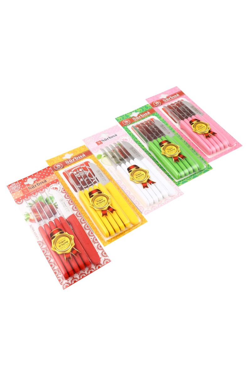 Sürbısa 61007 Mavi Saplı 6 Parça Meyve Bıçağı