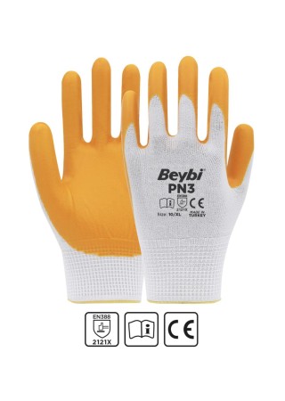 Beybi PN3 Sarı Nitril Eldiven