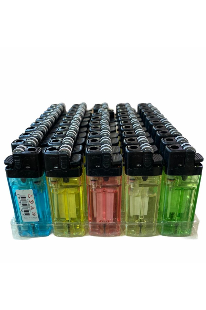 Çakmak İ-lighter King Taşlı Y-333 Baskısız Şeffaf 50 Adet