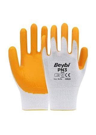 Beybi PN3 Sarı Polyester Örme Nitril 10 Beden 48 Çift İş Eldiveni
