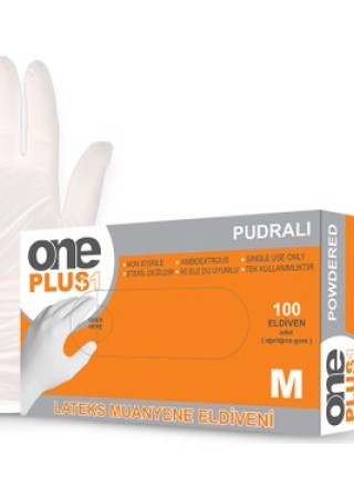 Oneplus Lateks Pudralı Eldiven 100'lü L BEDEN 