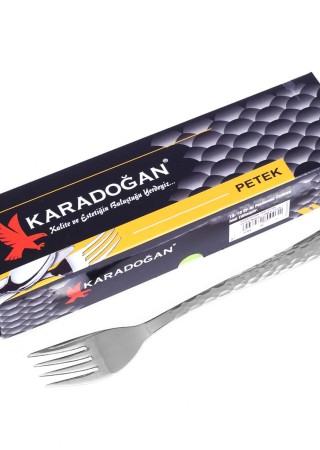 Karadoğan Sarı Siyah Petek Model Yemek Çatalı 6lı