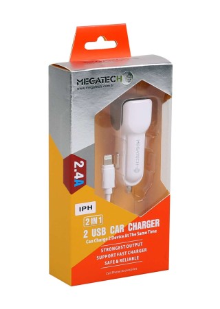 Megatech Araç Şarj Cihazi İphone 2.4a 2in1