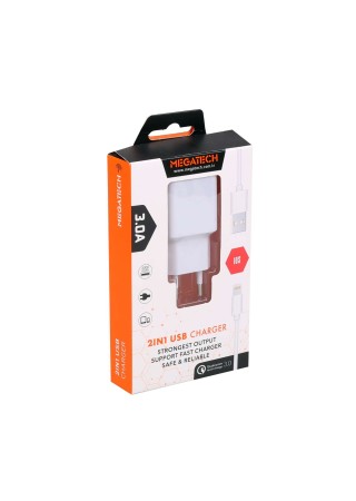 Megatech Telefon Şarj Cihazı Set İphone 3A Hızlı Şarj