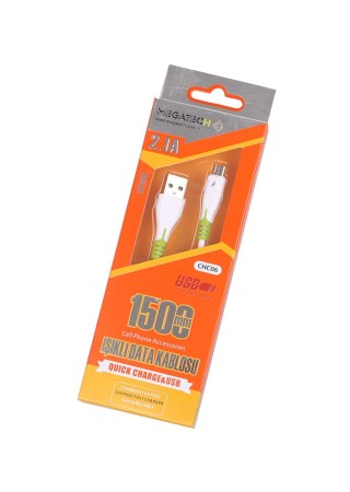 Megatech Telefon Şarj Kablosu Android 3.1a Hızlı Şarj Işıklı 1.5m Micro