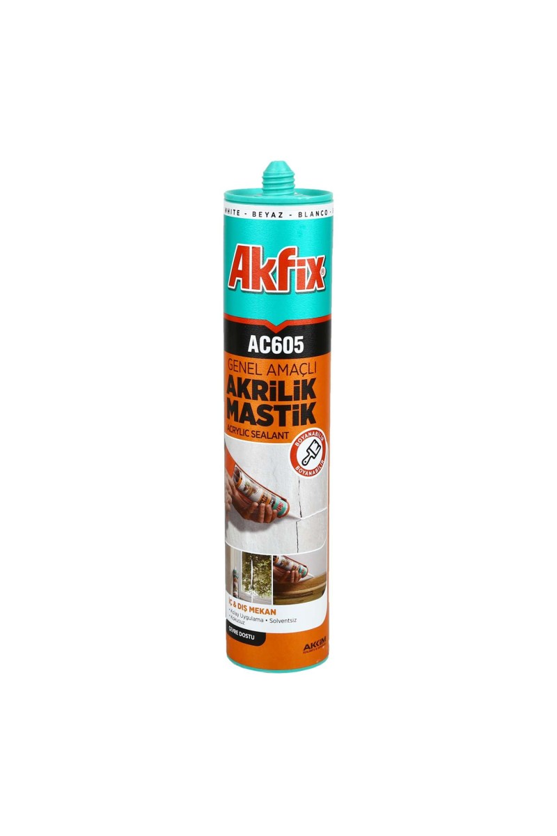 Okçu Kardeşler Akfix As606 500 gr Beyaz Silikonize Akrilik Mastik