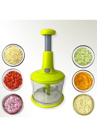 Büyük Paslanmaz Çelik Bıçaklı Üstten Basmalı El Rondosu Blender Soğan Sebze Doğrayıcı