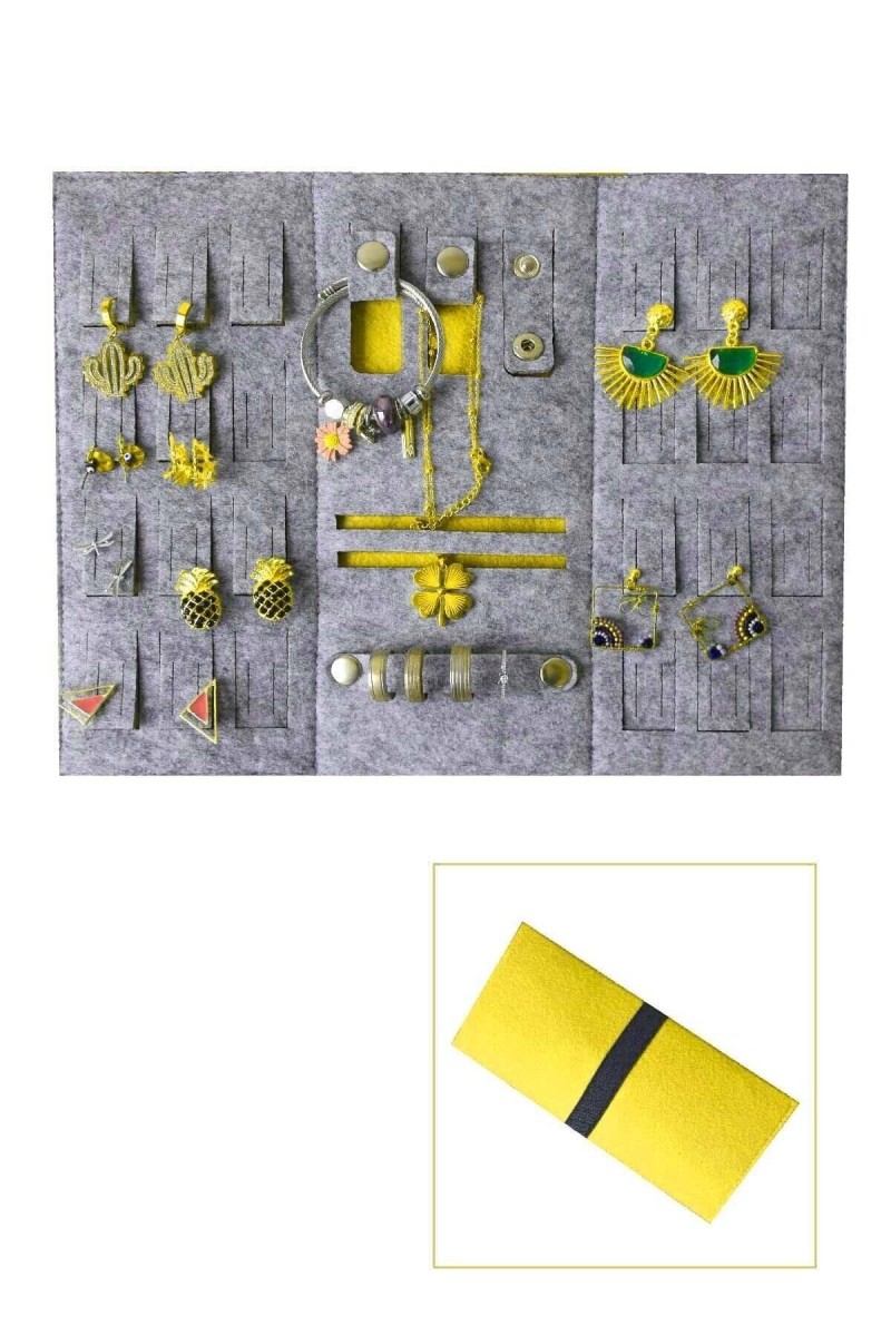 Katlanabilir Seyahat Takı Çantası Cüzdanı Düzenleyici Organizer Sarı Katlanabilir Seyahat Takı Çantası Cüzdanı Düzenleyici Organizer Sarı