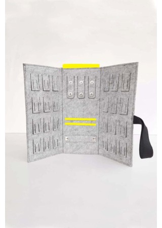 Katlanabilir Seyahat Takı Çantası Cüzdanı Düzenleyici Organizer Sarı