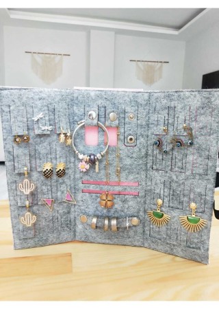 Katlanabilir Seyahat Takı Çantası Cüzdanı Düzenleyici Organizer Pembe