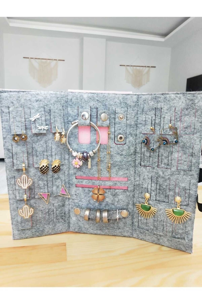 Katlanabilir Seyahat Takı Çantası Cüzdanı Düzenleyici Organizer Pembe Katlanabilir Seyahat Takı Çantası Cüzdanı Düzenleyici Organizer Pembe