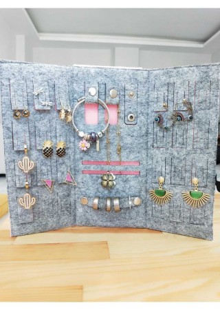 Katlanabilir Seyahat Takı Çantası Cüzdanı Düzenleyici Organizer Pembe