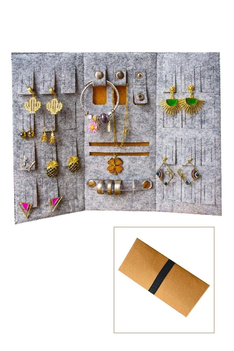 Katlanabilir Seyahat Takı Çantası Cüzdanı Düzenleyici Organizer Kahverengi Katlanabilir Seyahat Takı Çantası Cüzdanı Düzenleyici Organizer Kahverengi