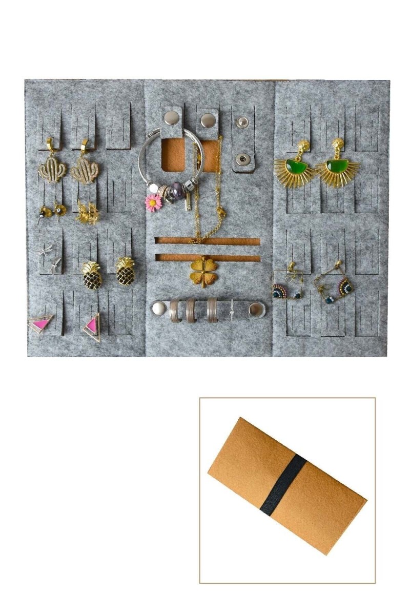 Katlanabilir Seyahat Takı Çantası Cüzdanı Düzenleyici Organizer Kahverengi Katlanabilir Seyahat Takı Çantası Cüzdanı Düzenleyici Organizer Kahverengi