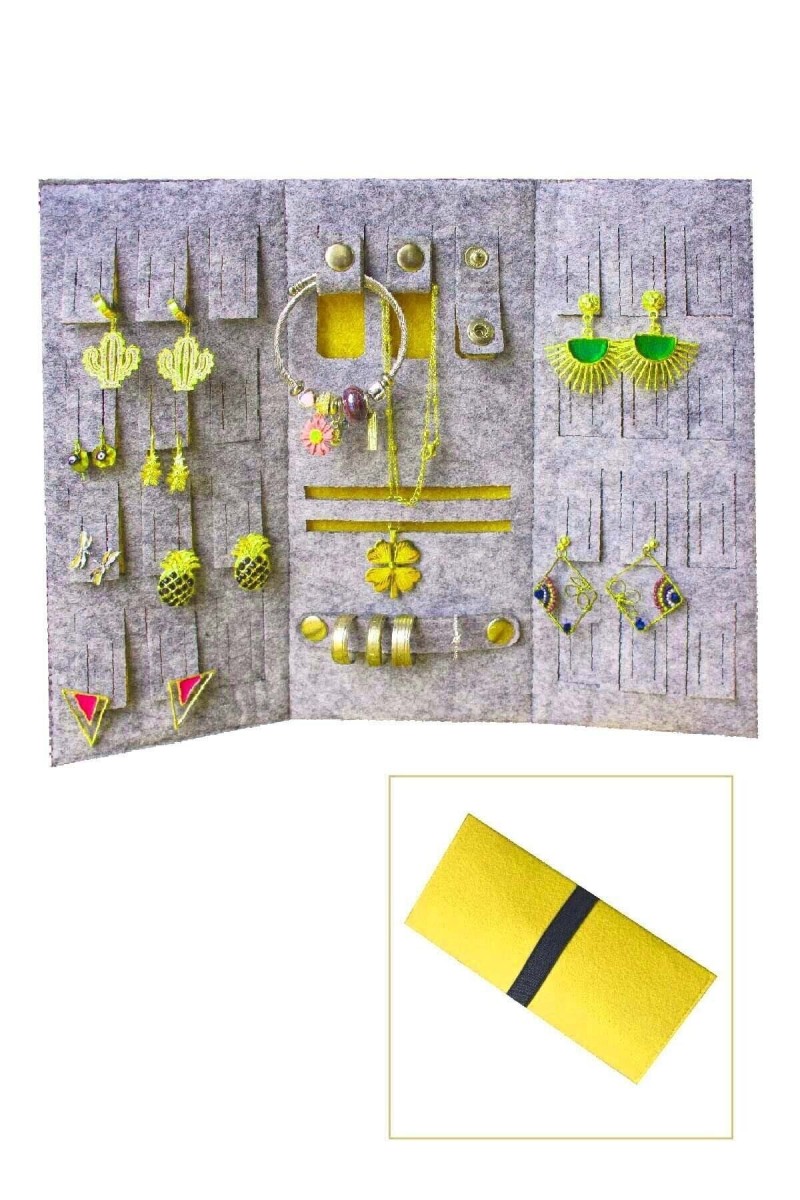 Katlanabilir Seyahat Takı Çantası Cüzdanı Düzenleyici Organizer Sarı Katlanabilir Seyahat Takı Çantası Cüzdanı Düzenleyici Organizer Sarı