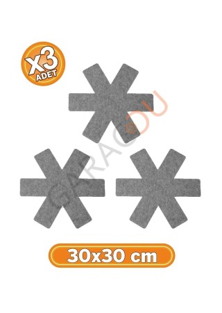 Tava Tencere ve Borcam Koruyucu Çizdirmez Keçe 3'lü Set 30x30 cm