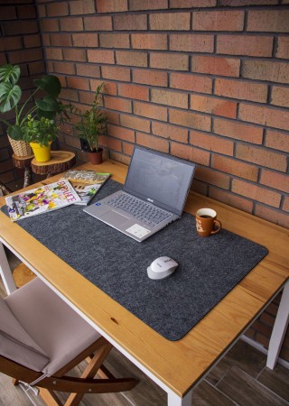 Masa Üstü Düzenleyici Bilgisayar ve Mouse Matı Pad 50x100 Cm Antrasit