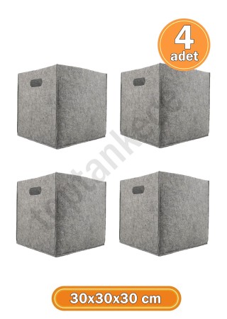 Çok Amaçlı Keçe Organizer Dolap İçi Düzenleyici Eşya Kutusu 4 Adet