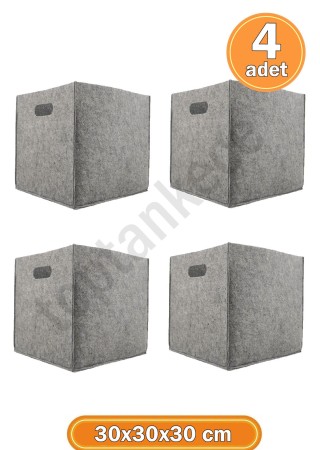 Çok Amaçlı Keçe Organizer Dolap İçi Düzenleyici Eşya Kutusu 4 Adet