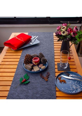 Kaliteli Masa Örtüsü Amerikan Servisi Runner Antrasit 33x120 cm Ölçülerinde