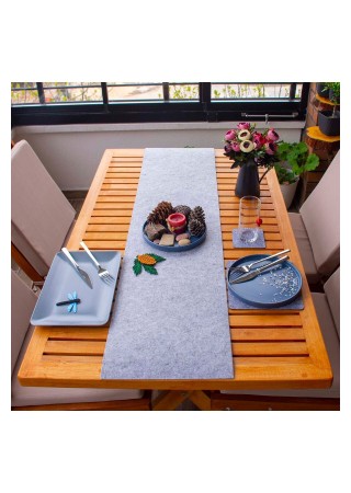 Kaliteli Masa Örtüsü Amerikan Servisi Runner Gri 33x120 cm Ölçülerinde