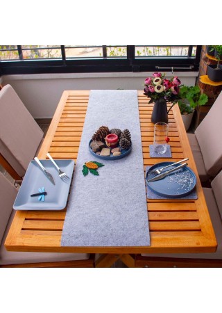 Kaliteli Masa Örtüsü Amerikan Servisi Runner Gri 33x120 cm Ölçülerinde