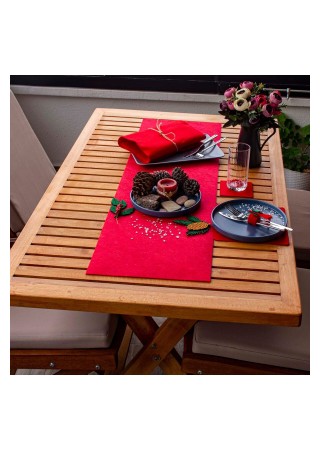 Kaliteli Masa Örtüsü Amerikan Servisi Runner Kırmızı 33x120 cm Ölçülerinde