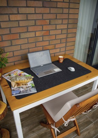 Uzay Desenli Çalışma Masası Düzenleme Pedi, Masa Üstü Düzenleyici Mat Antrasit 50x100 Cm