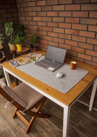 Uzay Desenli Çalışma Masası Düzenleme Ve Oyuncu Mouse Pedi, Masa Üstü Düzenleyici Mat Gri 50x100 Cm