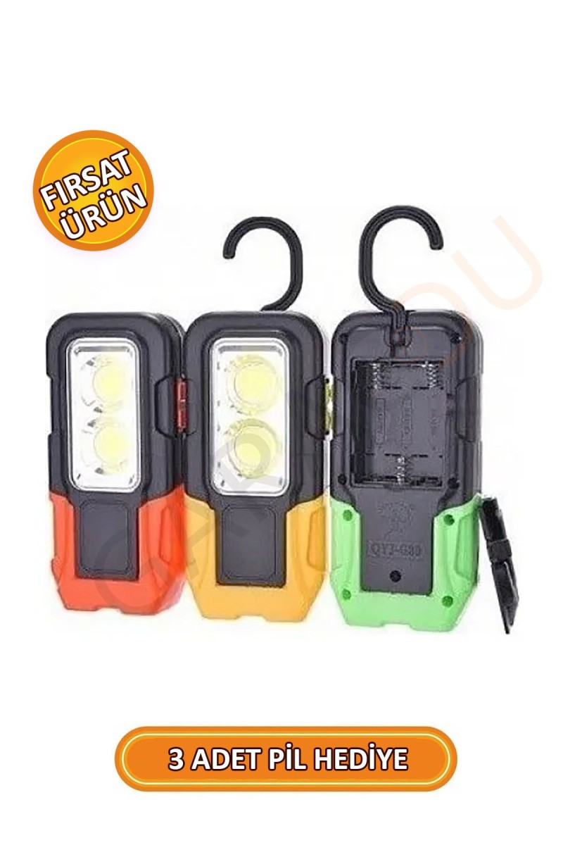 Araba Oto Ustaları İçin Mıknatıslı Askılı Oynar Başlı El Feneri Kırmızı - 3 Adet Pil Hediye Araba Oto Ustaları İçin Mıknatıslı Askılı Oynar Başlı El Feneri Kırmızı - 3 Adet Pil Hediye