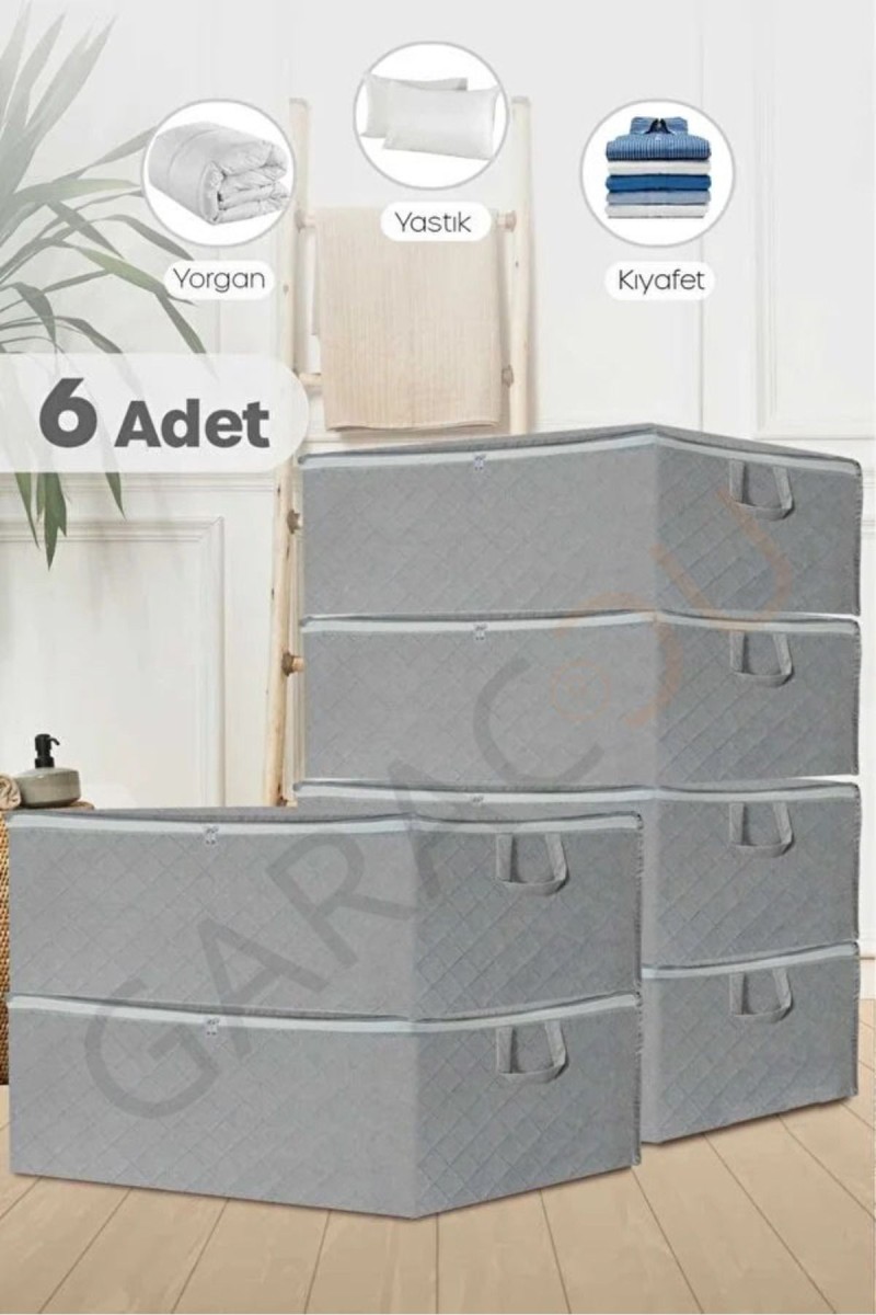 Büyük Boy Baza Altı ve Çekyat Hurç 6 Adet - 73 x 45 x 20 cm Gri Büyük Boy Baza Altı ve Çekyat Hurç 6 Adet - 73 x 45 x 20 cm Gri