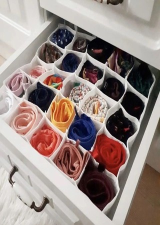 30 Gözlü Çekmece Düzenleyici Petek Ve Cepli Organizer 42 X 32 X 11 Cm
