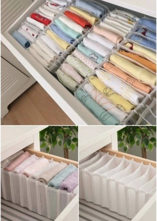 11 Bölmeli Çekmece İçi Katlanır Çamaşır Düzenleyici Organizer 13 x 13 x 38 cm