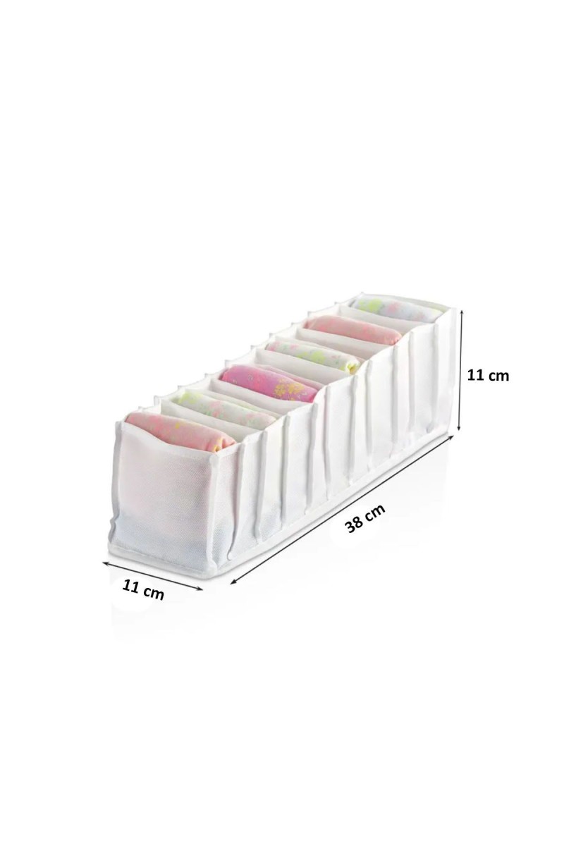 11 Bölmeli Çekmece İçi Katlanır Çamaşır Düzenleyici Organizer 11 x 11 x 38 cm 11 Bölmeli Çekmece İçi Katlanır Çamaşır Düzenleyici Organizer 11 x 11 x 38 cm