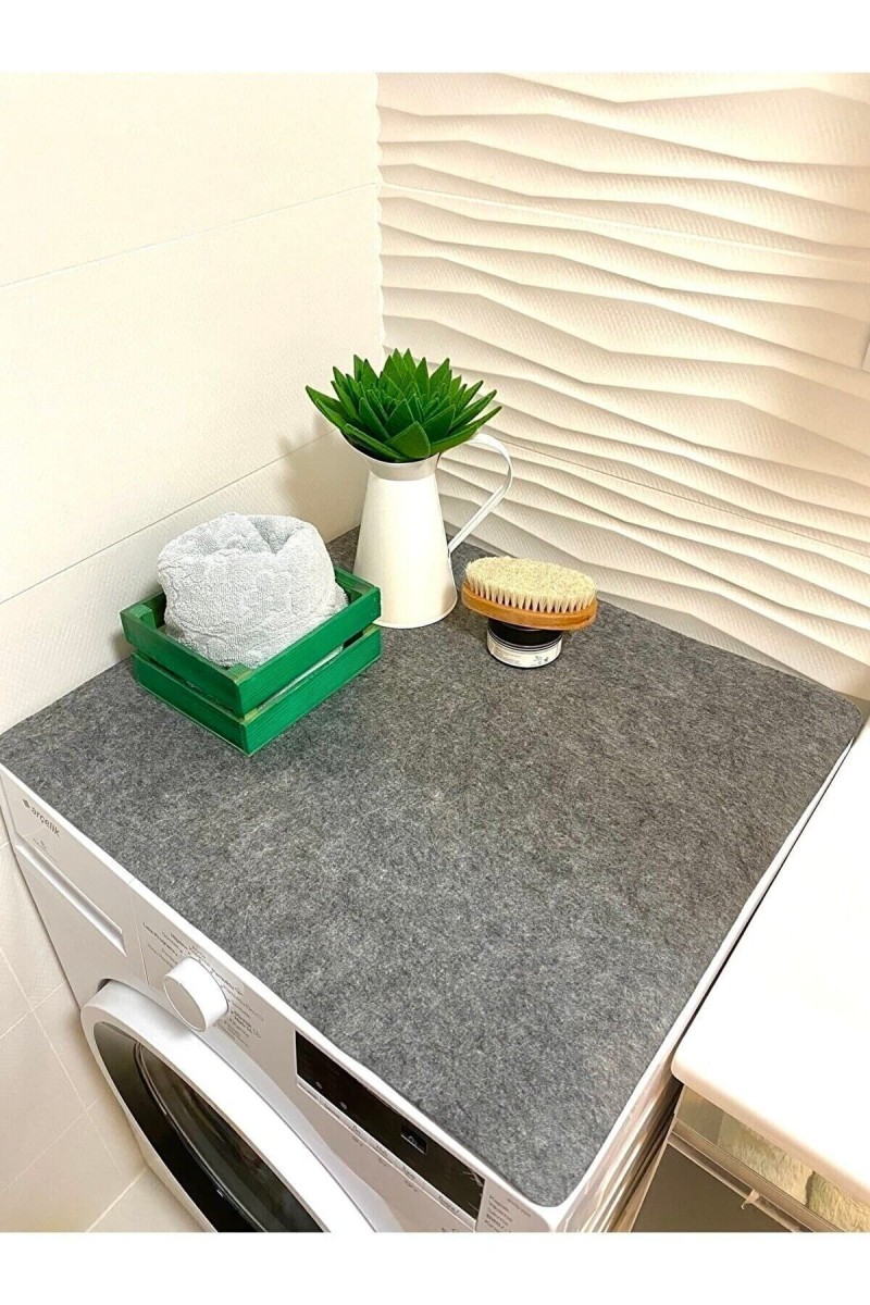 Keçe Çamaşır Makinesi Örtüsü Makine Üstü Pad 50*60 Cm Gri Keçe Çamaşır Makinesi Örtüsü Makine Üstü Pad 50*60 Cm Gri