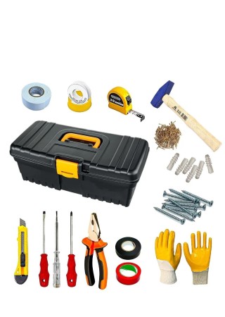 44 Parça Kaliteli Malzemeli Sorunsuz Takım Alet Çantası Seti Ev Araç Işyeri Için Hazır Set