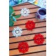 Yılbaşı Kar Tanesi Tasarımlı Bardak Altlığı, Kupa Bardak Altlığı 6 Adet Yılbaşı Kar Tanesi Tasarımlı Bardak Altlığı, Kupa Bardak Altlığı 6 Adet