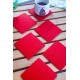 Şık Keçe Kare Bardak Altlıkları Kırmızı 6'lı Set Şık Keçe Kare Bardak Altlıkları Kırmızı 6'lı Set