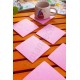 Şık Keçe Kare Bardak Altlıkları Pembe 6'lı Set Şık Keçe Kare Bardak Altlıkları Pembe 6'lı Set