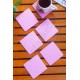 Şık Keçe Kare Bardak Altlıkları Pembe 6'lı Set Şık Keçe Kare Bardak Altlıkları Pembe 6'lı Set