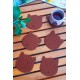 Kedi Temalı Bardak Altlığı Kahverengi 6'lı Set Kedi Temalı Bardak Altlığı Kahverengi 6'lı Set